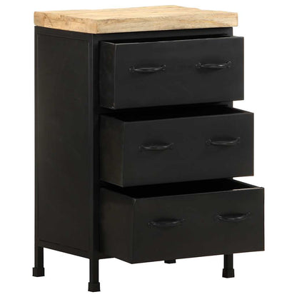 vidaXL Sideboard | Black | Rough mango wood | Medium | Industrial Sideboard 2