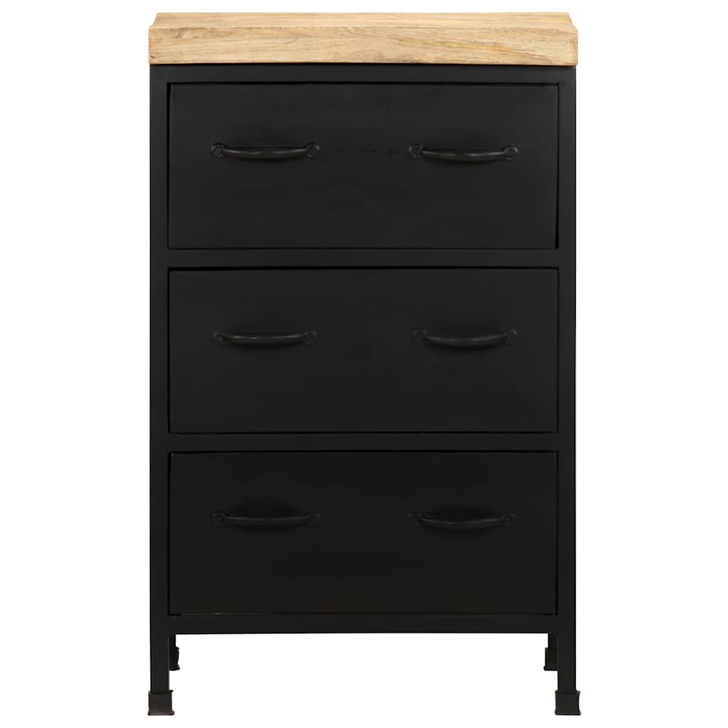 vidaXL Sideboard | Black | Rough mango wood | Medium | Industrial Sideboard 3