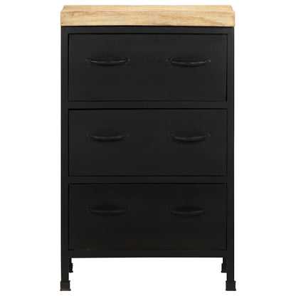 vidaXL Sideboard | Black | Rough mango wood | Medium | Industrial Sideboard 3
