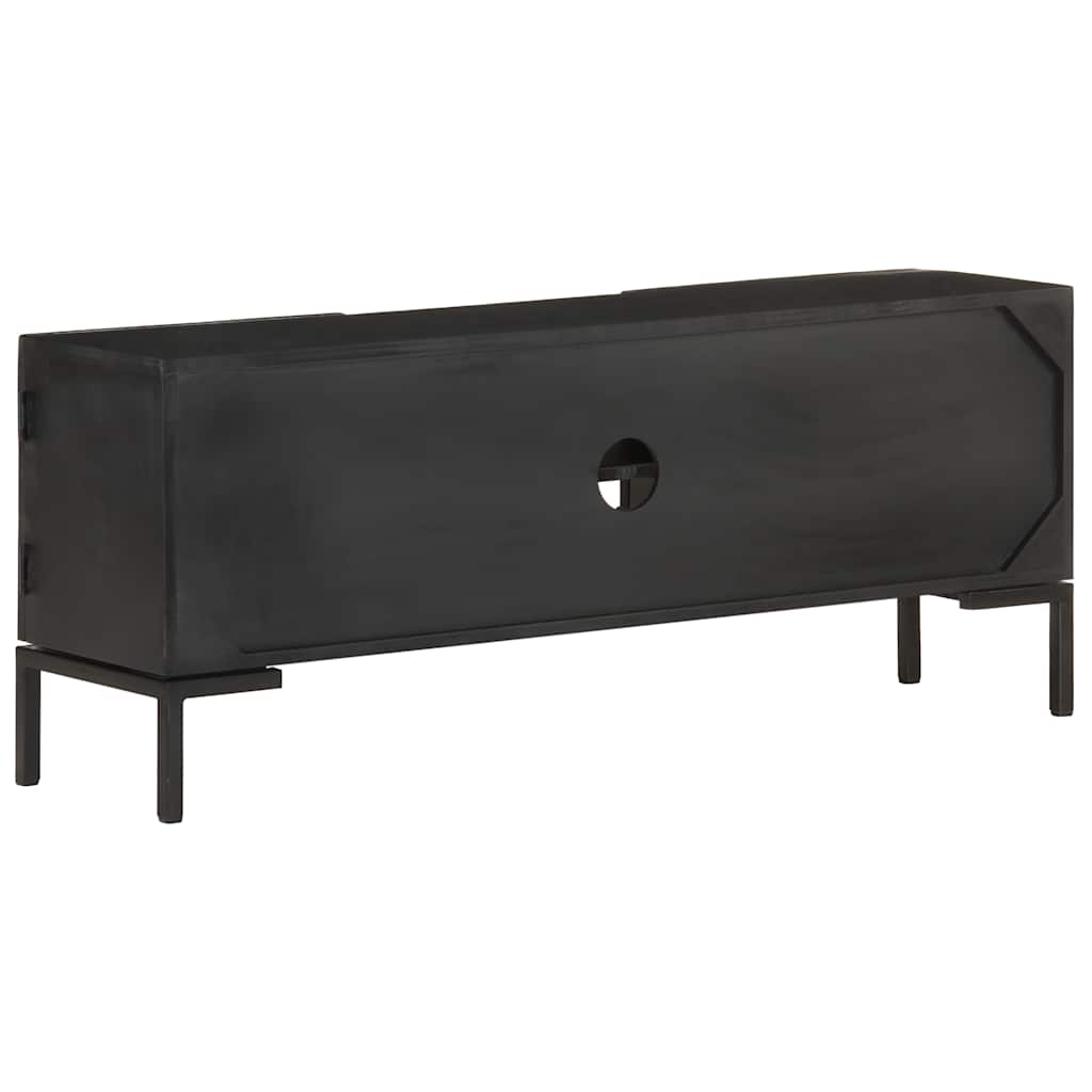 vidaXL TV Cabinet | Black | Solid mango wood, powder-coated steel | 115 cm 3