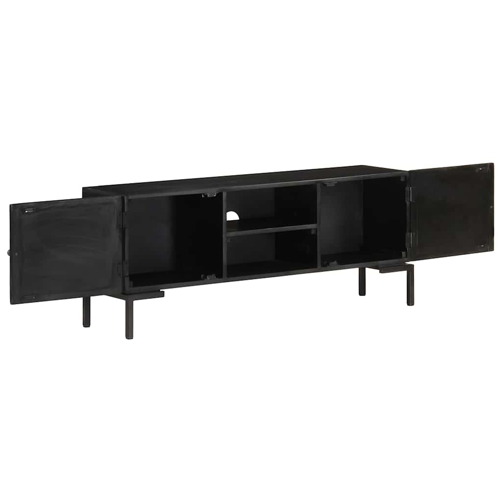 vidaXL TV Cabinet | Black | Solid mango wood, powder-coated steel | 115 cm 4
