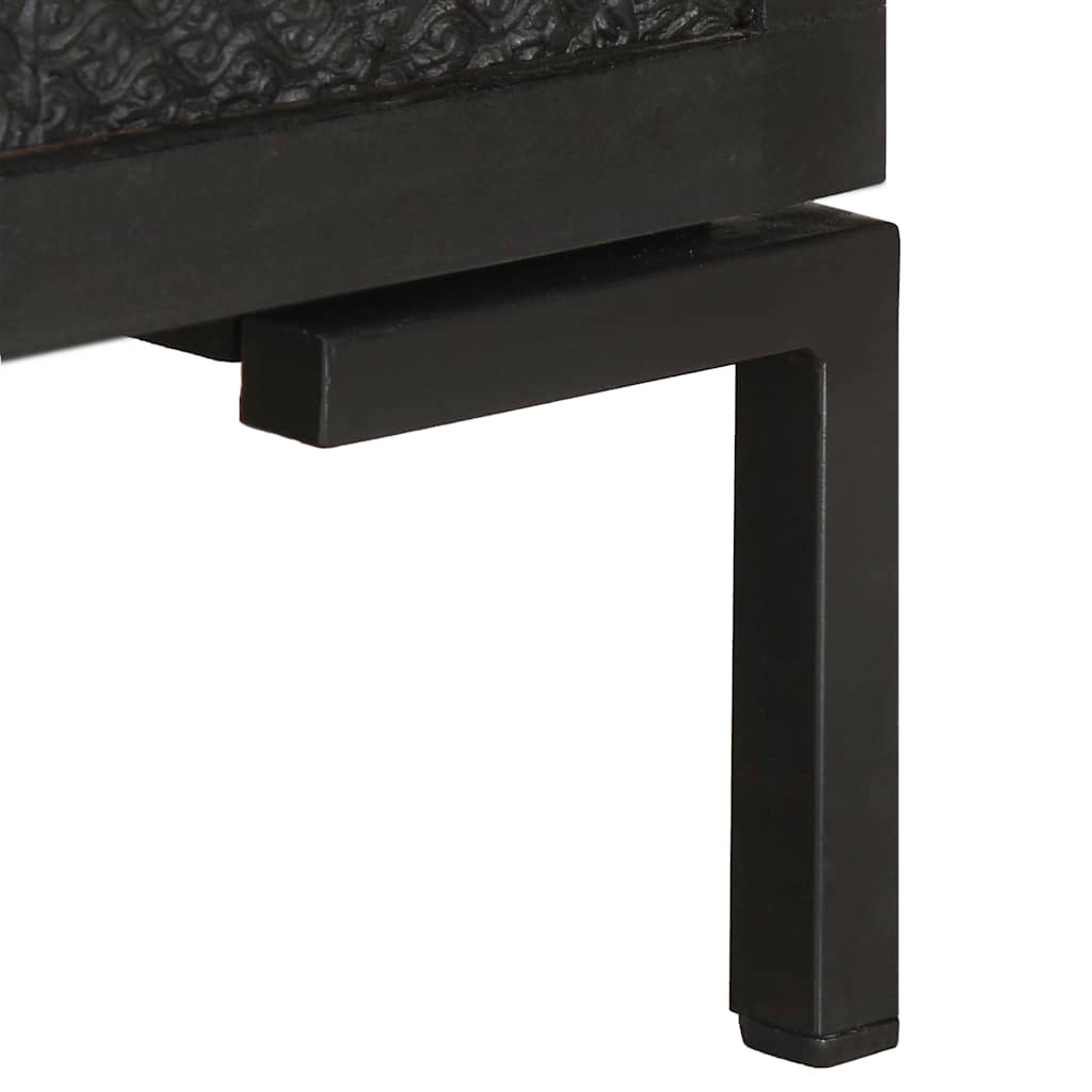vidaXL TV Cabinet | Black | Solid mango wood, powder-coated steel | 115 cm 5