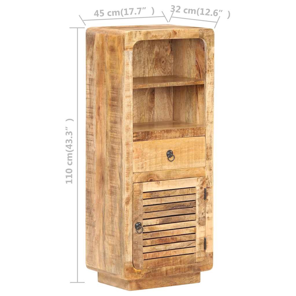 vidaXL Highboard 45x32x110 cm Rough Mango Wood 6