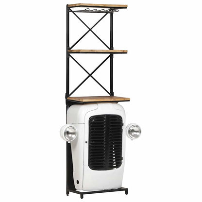 320487 vidaXL Tractor Wine Cabinet White 49x31x172 cm Rough Mango Wood 1