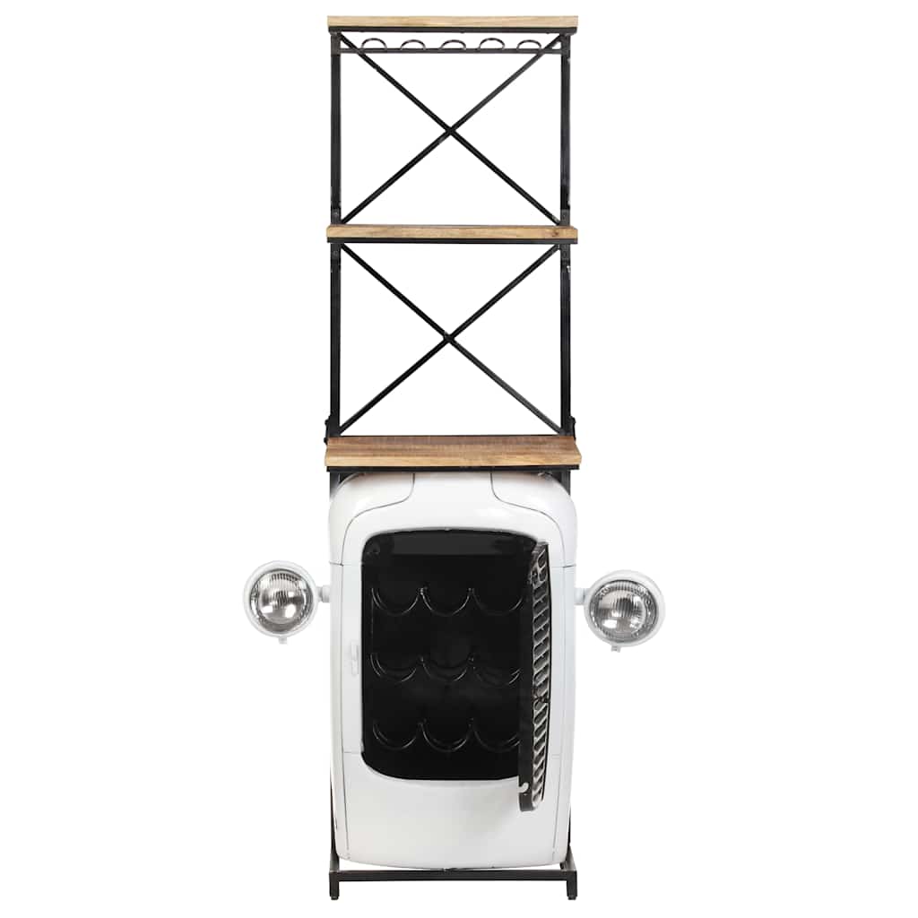 320487 vidaXL Tractor Wine Cabinet White 49x31x172 cm Rough Mango Wood 3