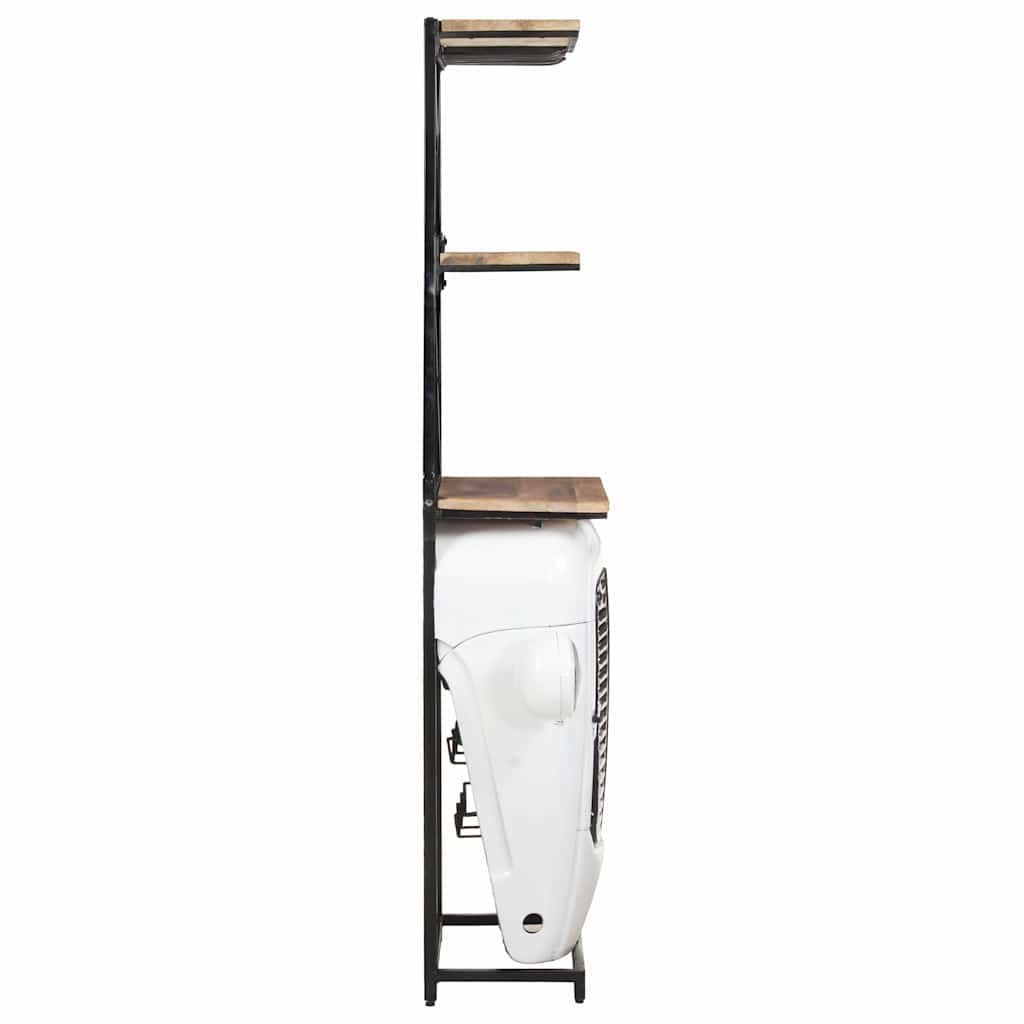 320487 vidaXL Tractor Wine Cabinet White 49x31x172 cm Rough Mango Wood 4