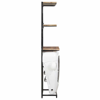 320487 vidaXL Tractor Wine Cabinet White 49x31x172 cm Rough Mango Wood 4
