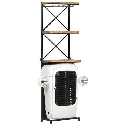 320487 vidaXL Tractor Wine Cabinet White 49x31x172 cm Rough Mango Wood 6