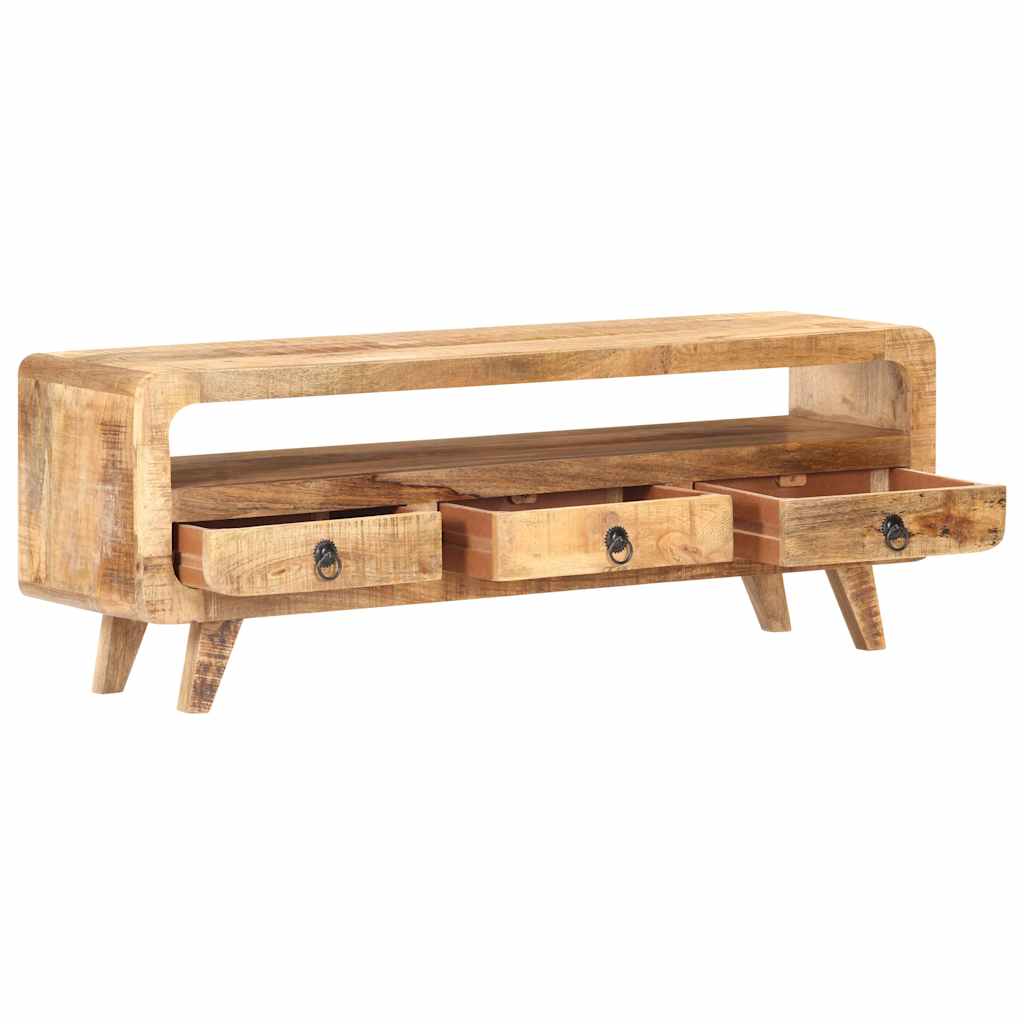 vidaXL TV Cabinet | Brown | Solid rough mango wood | 117x30x41 cm | TV Cabinet 2