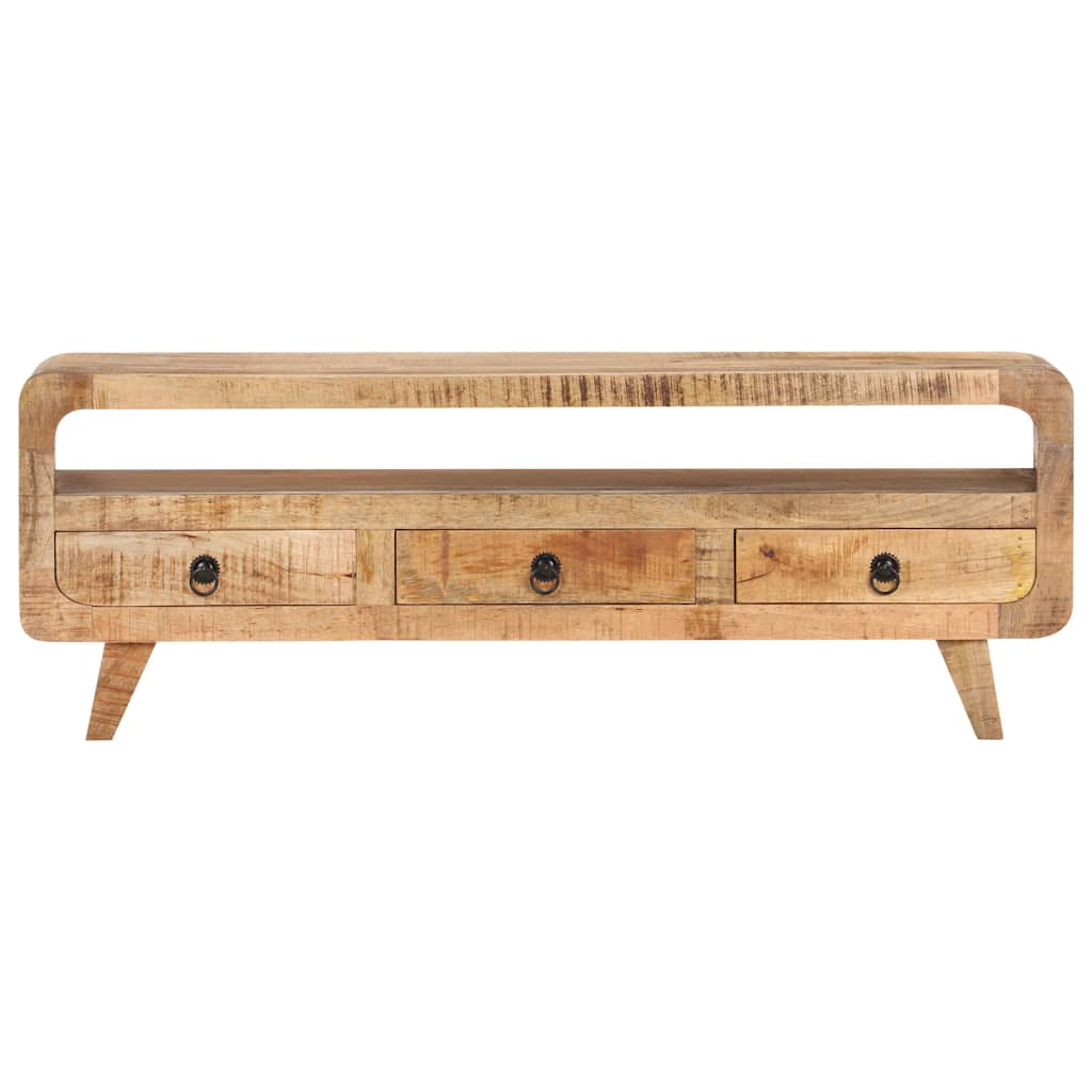vidaXL TV Cabinet | Brown | Solid rough mango wood | 117x30x41 cm | TV Cabinet 3