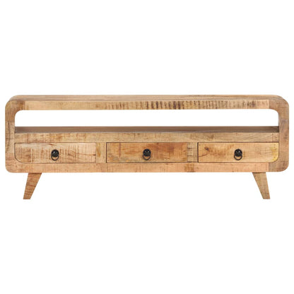 vidaXL TV Cabinet | Brown | Solid rough mango wood | 117x30x41 cm | TV Cabinet 3
