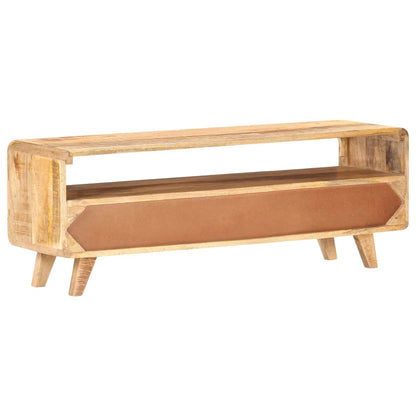vidaXL TV Cabinet | Brown | Solid rough mango wood | 117x30x41 cm | TV Cabinet 4