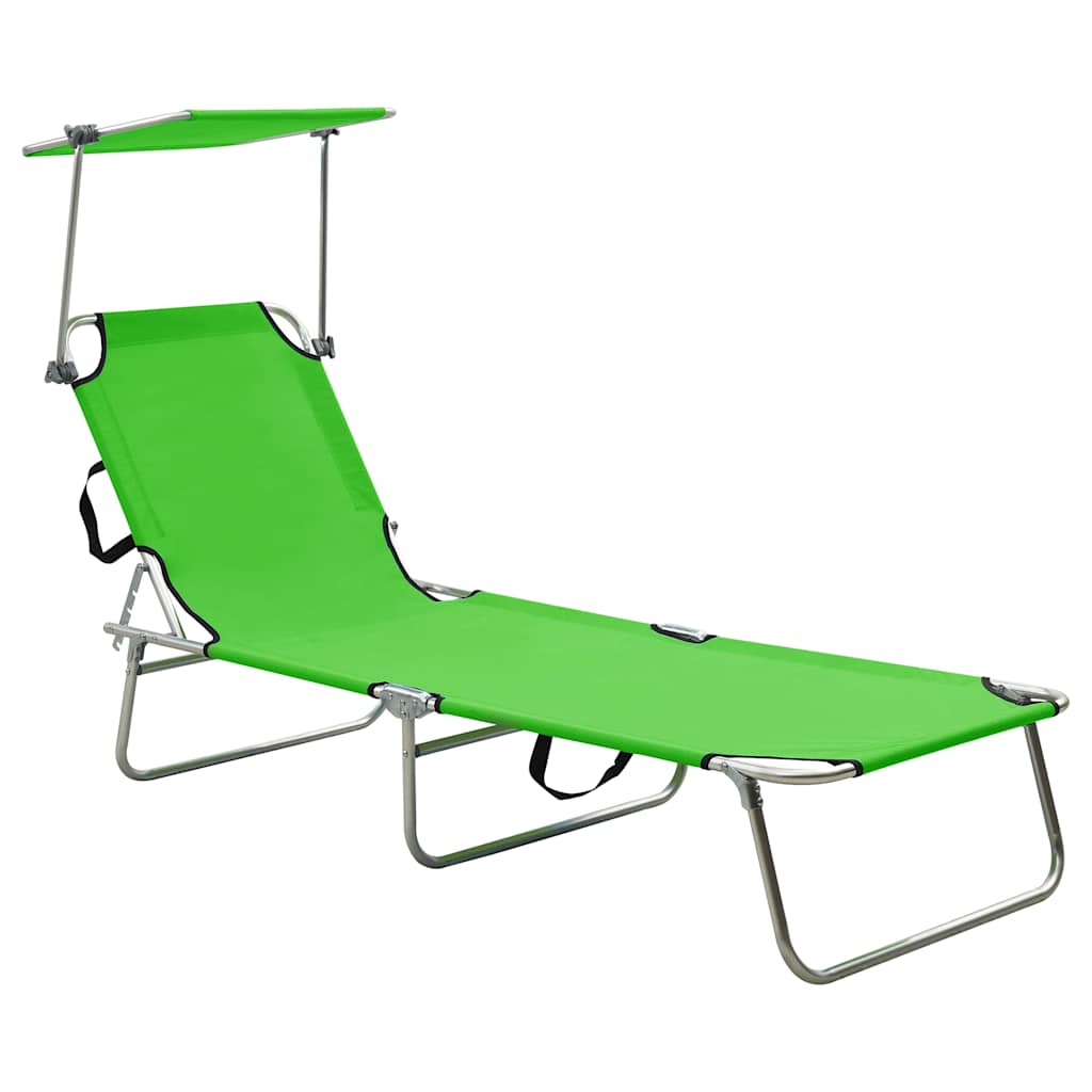 Sun Lounger Polyester Green 1 pcs