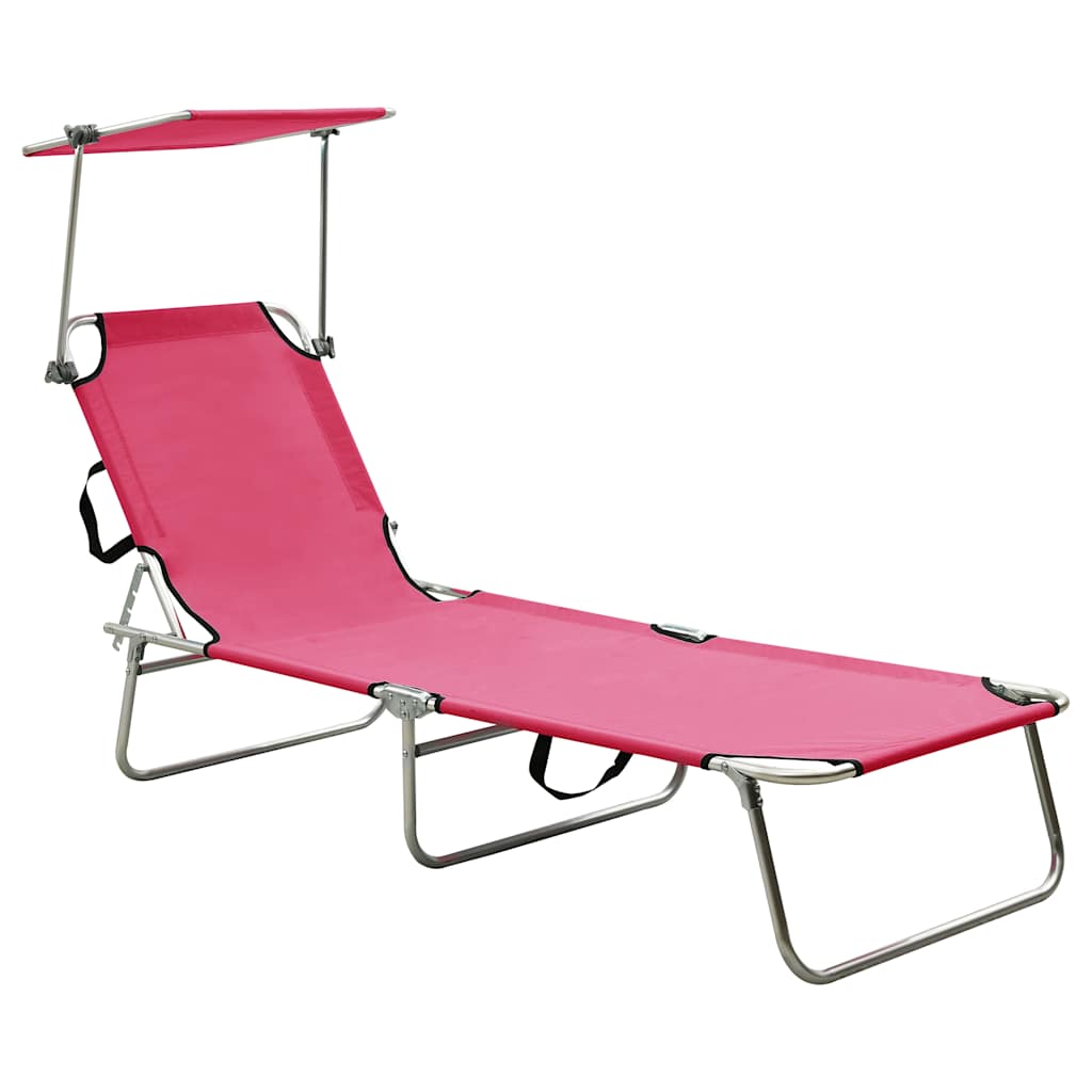 Sun Lounger Polyester Pink 1 pcs