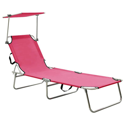 Sun Lounger Polyester Pink 1 pcs