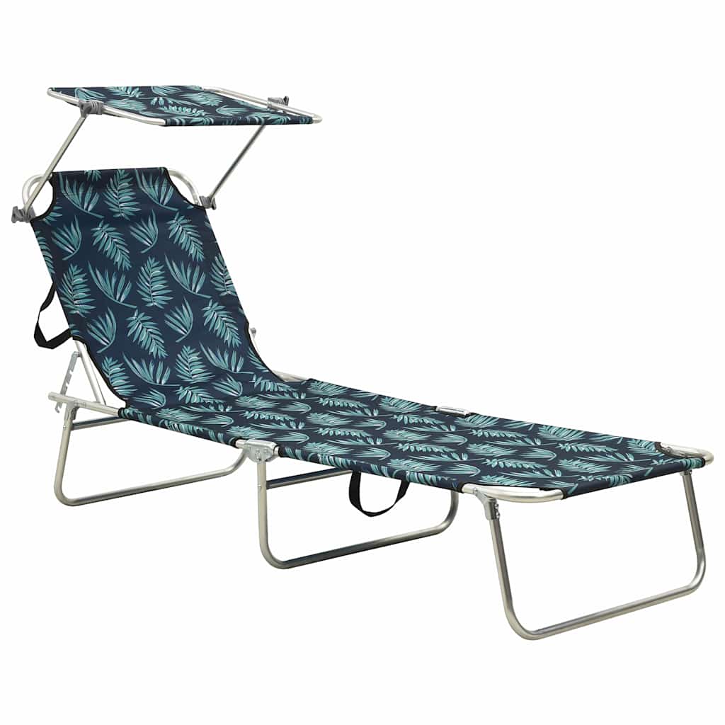 Sun Lounger Polyester Leaf pattern 1 pcs
