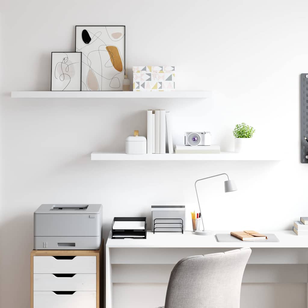 Floating Wall Shelves 120x23.5x3.8 cm MDF 2 pcs White