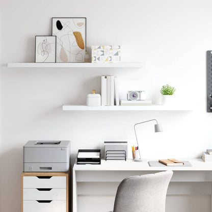 Floating Wall Shelves 120x23.5x3.8 cm MDF 2 pcs White