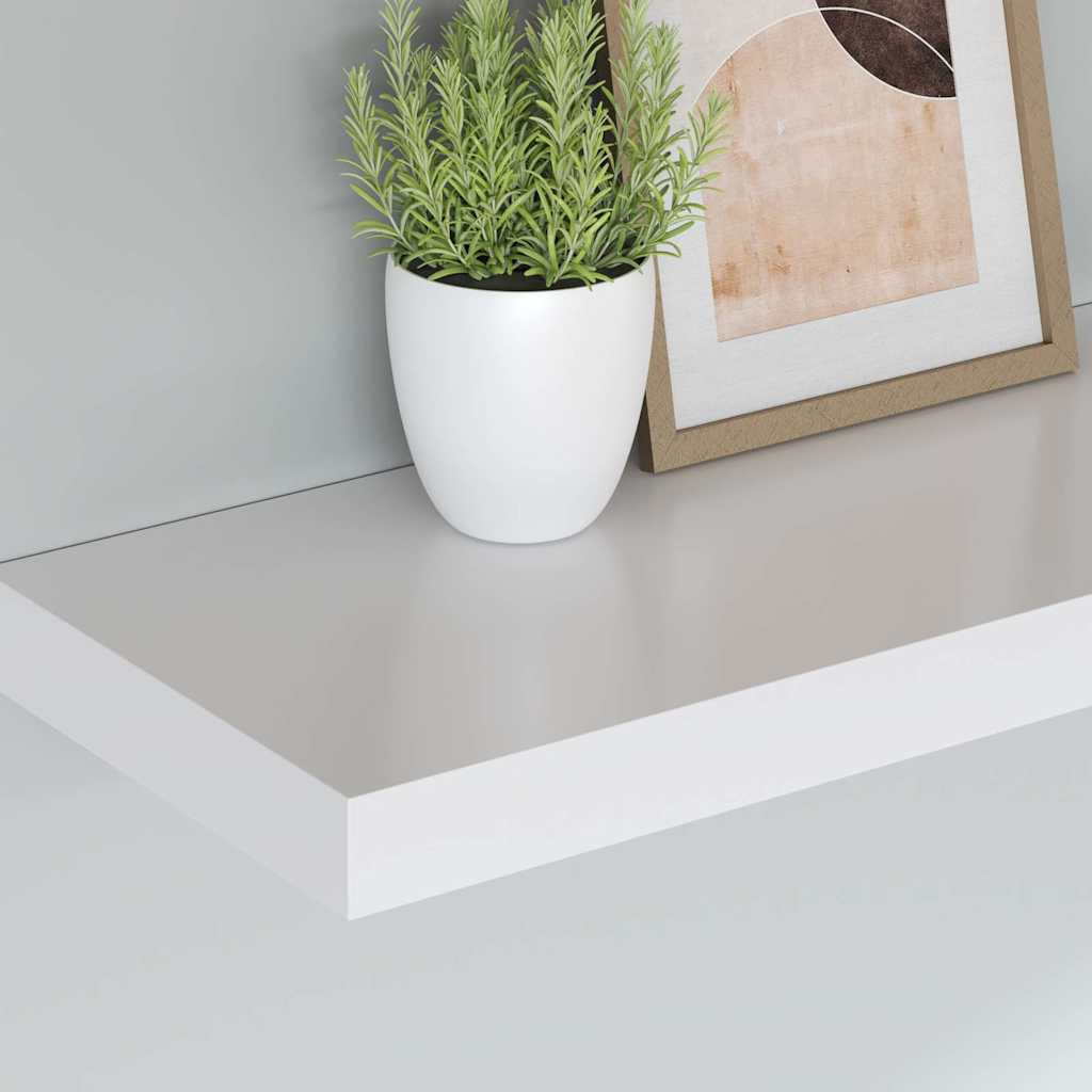 Floating Wall Shelves 120x23.5x3.8 cm MDF 2 pcs White