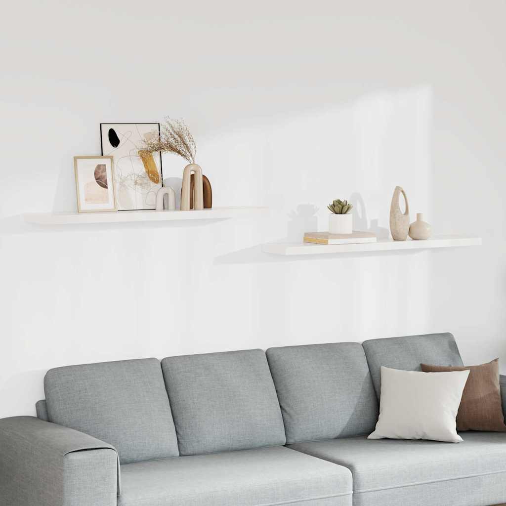 Floating Wall Shelves 120x23.5x3.8 cm MDF 2 pcs White