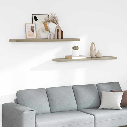 Floating Wall Shelves 120x23.5x3.8 cm MDF 2 pcs Oak