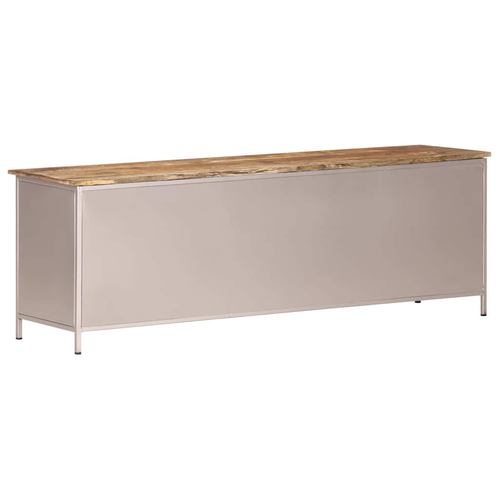 vidaXL TV Cabinet | Rough Mango Wood with Iron Accents 4