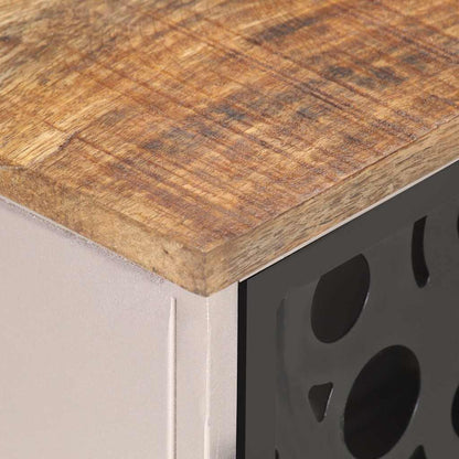 vidaXL TV Cabinet | Rough Mango Wood with Iron Accents 5
