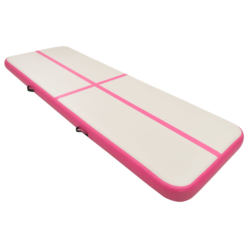 vidaXL Inflatable Gymnastics Mat with Pump 500x100x15 cm PVC Pink 2