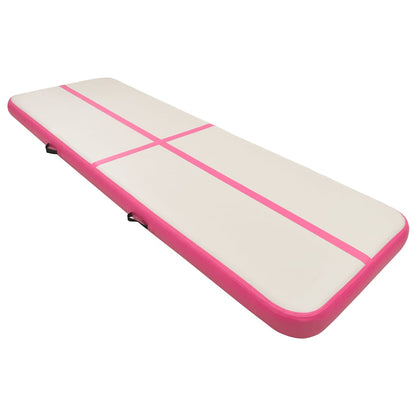 vidaXL Inflatable Gymnastics Mat with Pump 500x100x15 cm PVC Pink 2