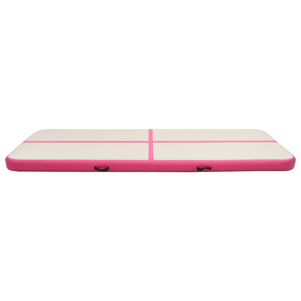 vidaXL Inflatable Gymnastics Mat with Pump 500x100x15 cm PVC Pink 3