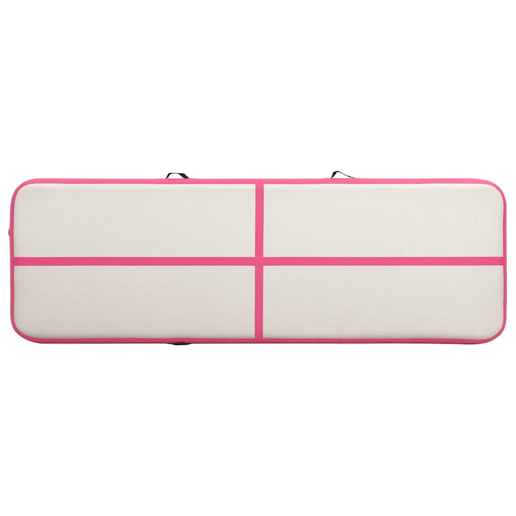 vidaXL Inflatable Gymnastics Mat with Pump 500x100x15 cm PVC Pink 4