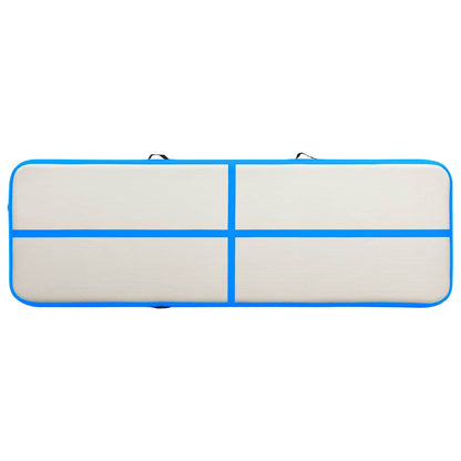 vidaXL Inflatable Gymnastics Mat with Pump 500x100x15 cm PVC Blue 4