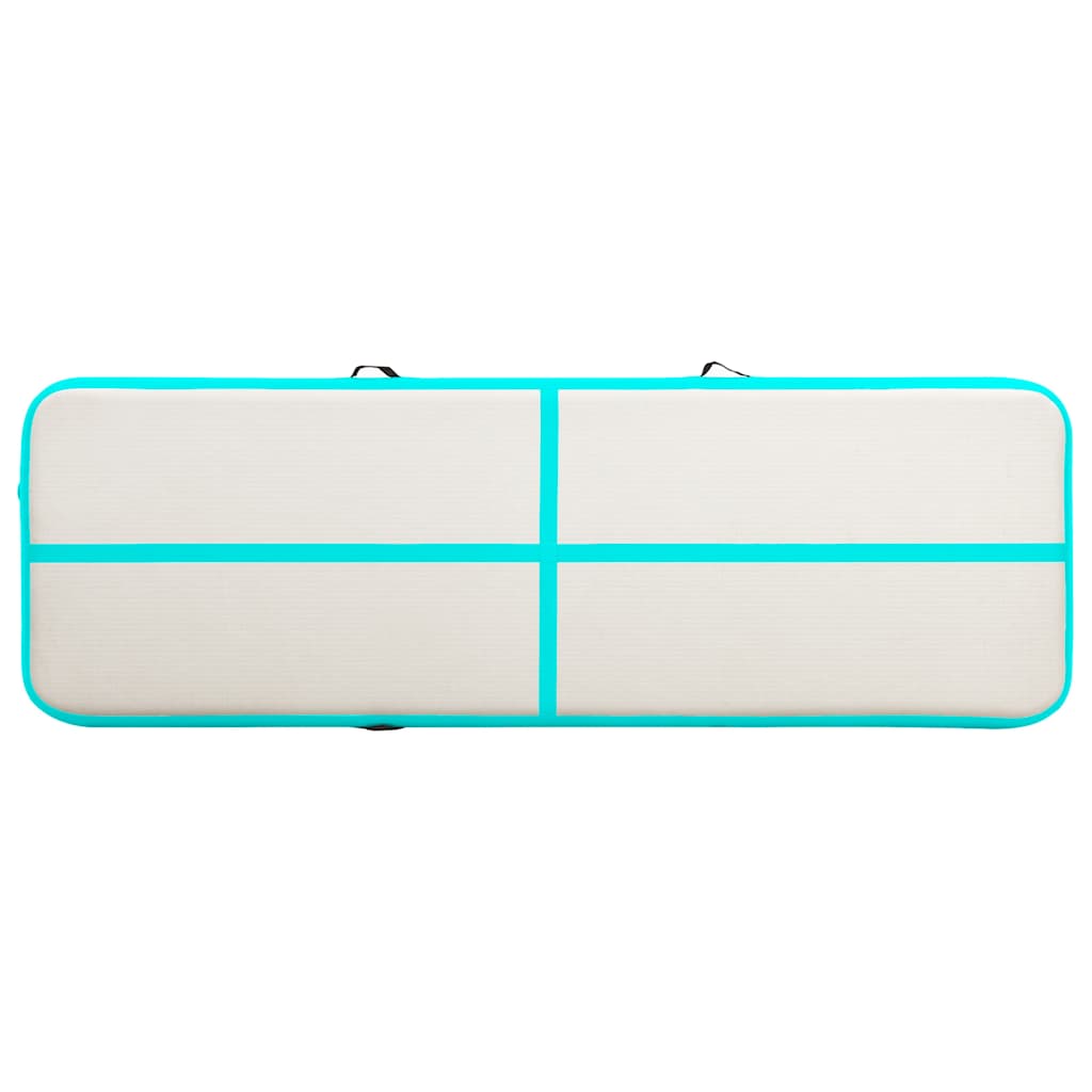 vidaXL Inflatable Gymnastics Mat with Pump 500x100x15 cm PVC Green 4
