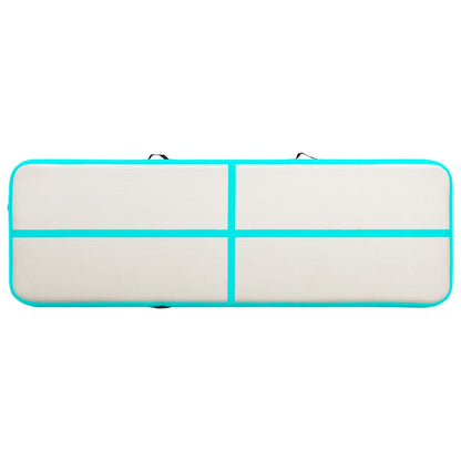 vidaXL Inflatable Gymnastics Mat with Pump 500x100x15 cm PVC Green 4