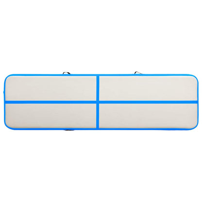 vidaXL Inflatable Gymnastics Mat with Pump 600x100x15 cm PVC Blue 4