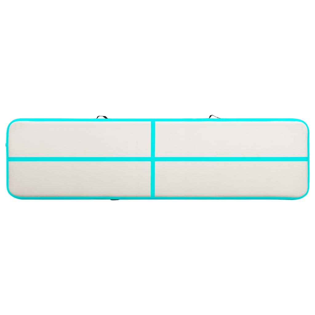 vidaXL Inflatable Gymnastics Mat with Pump 600x100x15 cm PVC Green 4