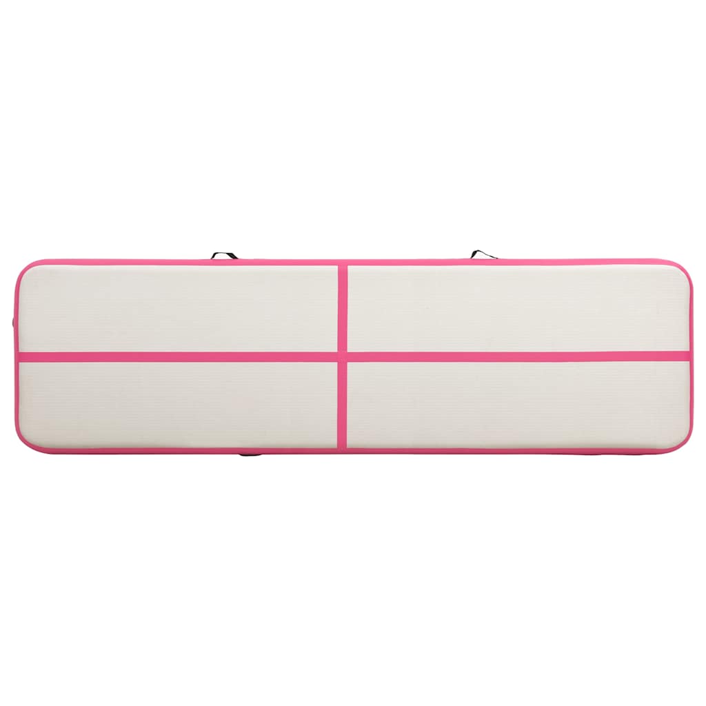 vidaXL Inflatable Gymnastics Mat with Pump 700x100x15 cm PVC Pink 4