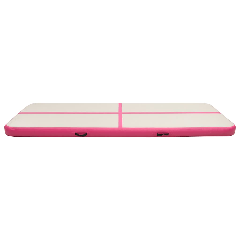 vidaXL Inflatable Gymnastics Mat with Pump 500x100x20 cm PVC Pink 3