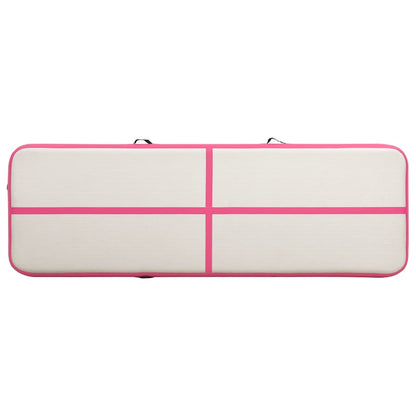 vidaXL Inflatable Gymnastics Mat with Pump 500x100x20 cm PVC Pink 4