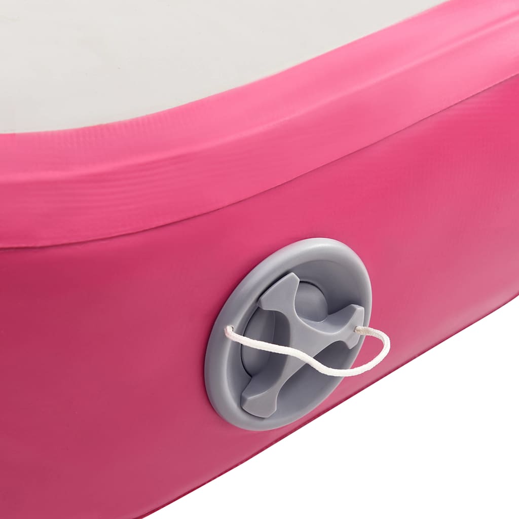 vidaXL Inflatable Gymnastics Mat with Pump 500x100x20 cm PVC Pink 6