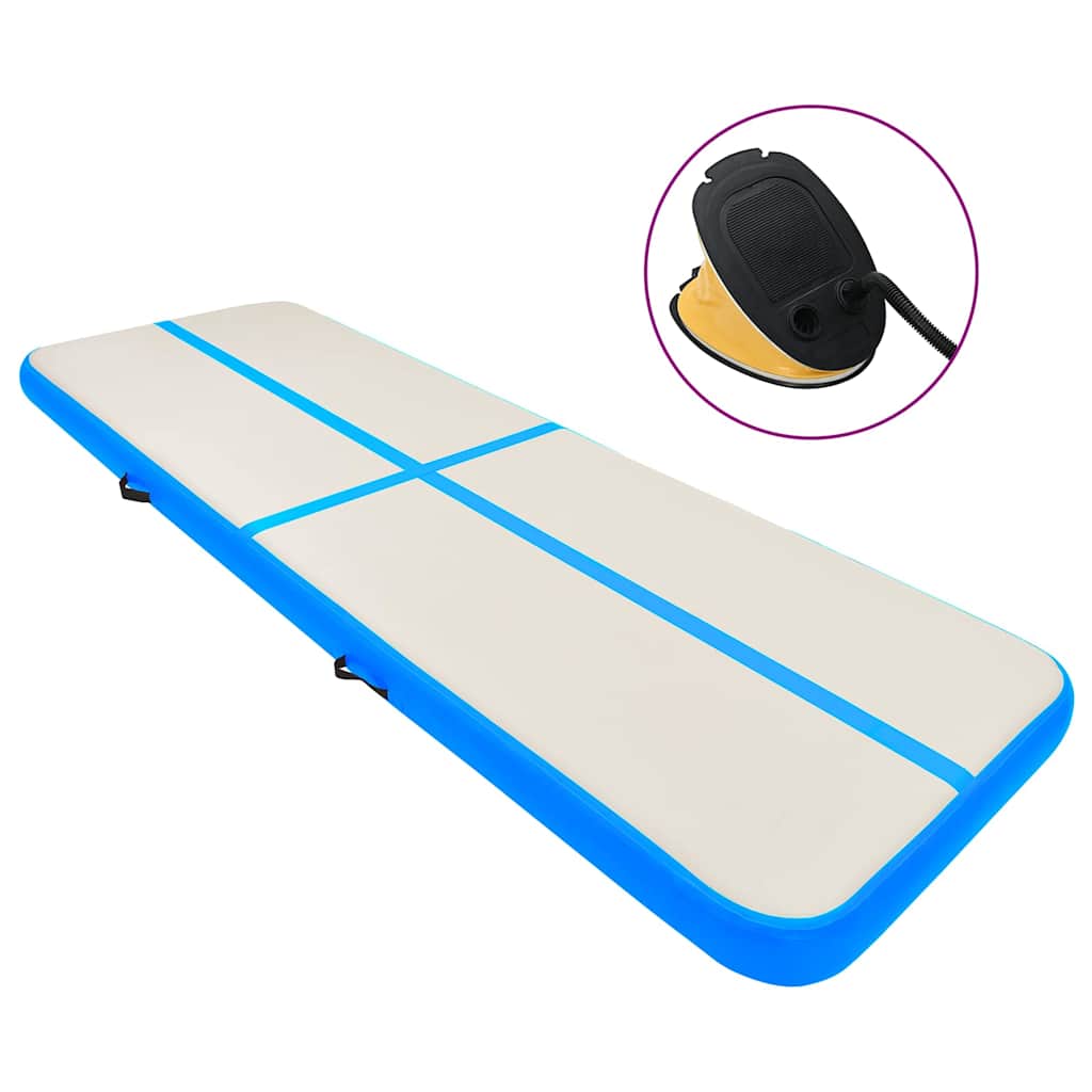 vidaXL Inflatable Gymnastics Mat with Pump 500x100x20 cm PVC Blue 1