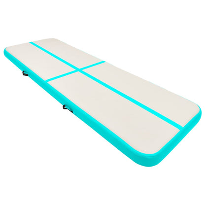 vidaXL Inflatable Gymnastics Mat with Pump 500x100x20 cm PVC Green 2