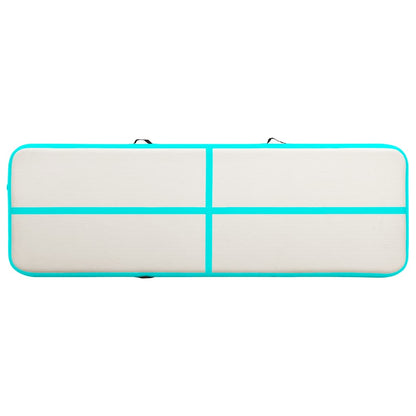 vidaXL Inflatable Gymnastics Mat with Pump 500x100x20 cm PVC Green 4