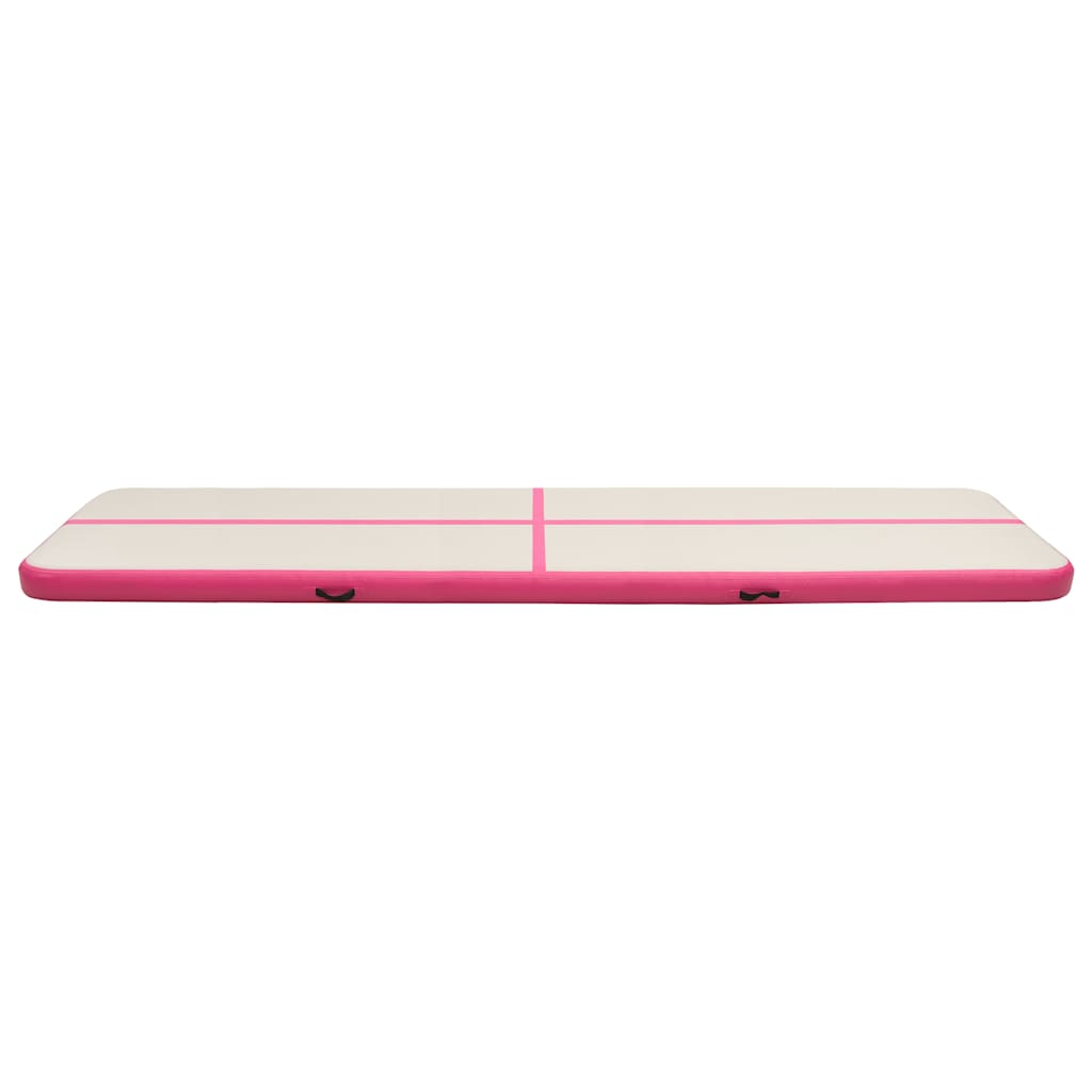 vidaXL Inflatable Gymnastics Mat with Pump 600x100x20 cm PVC Pink 3