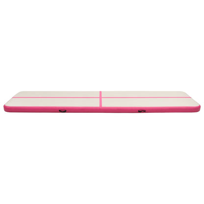vidaXL Inflatable Gymnastics Mat with Pump 600x100x20 cm PVC Pink 3