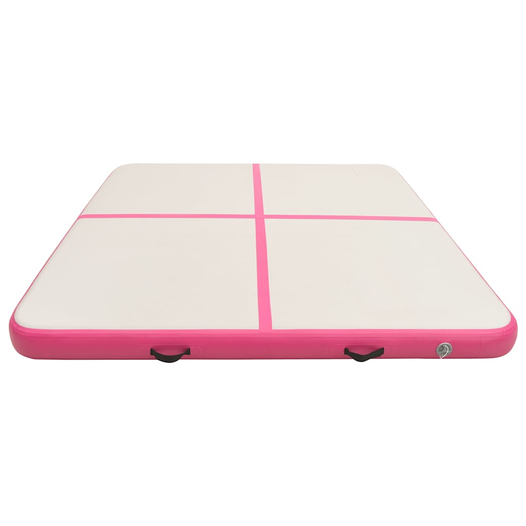vidaXL Inflatable Gymnastics Mat with Pump 200x200x10 cm PVC Pink 3