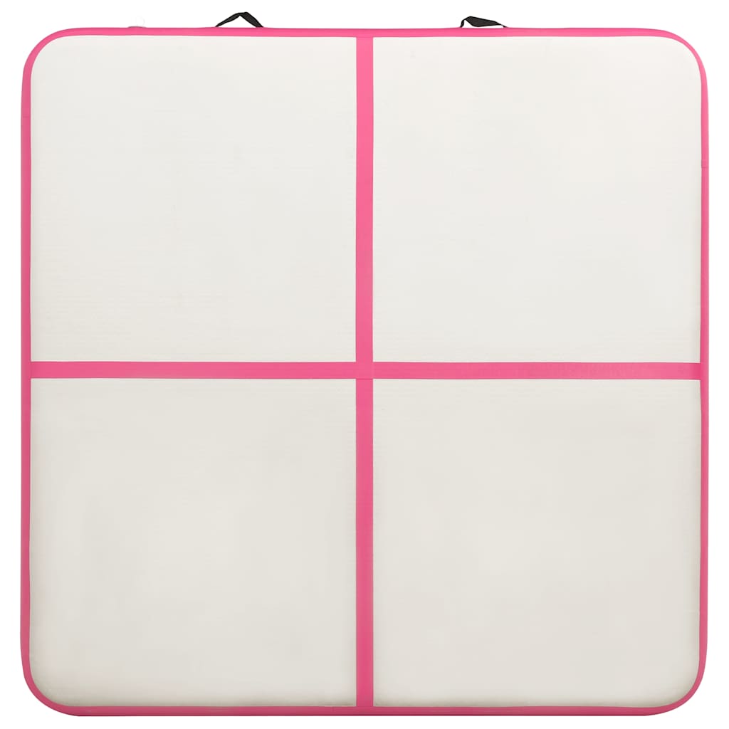 vidaXL Inflatable Gymnastics Mat with Pump 200x200x10 cm PVC Pink 4