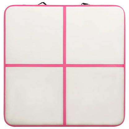 vidaXL Inflatable Gymnastics Mat with Pump 200x200x10 cm PVC Pink 4