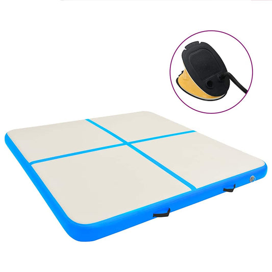 Inflatable Gymnastics Mat with Pump PVC Depth 200 cm Blue 10 cm