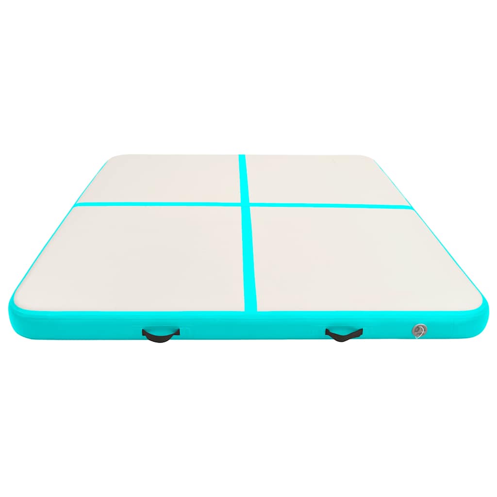 vidaXL Inflatable Gymnastics Mat with Pump 200x200x10 cm PVC Green 3